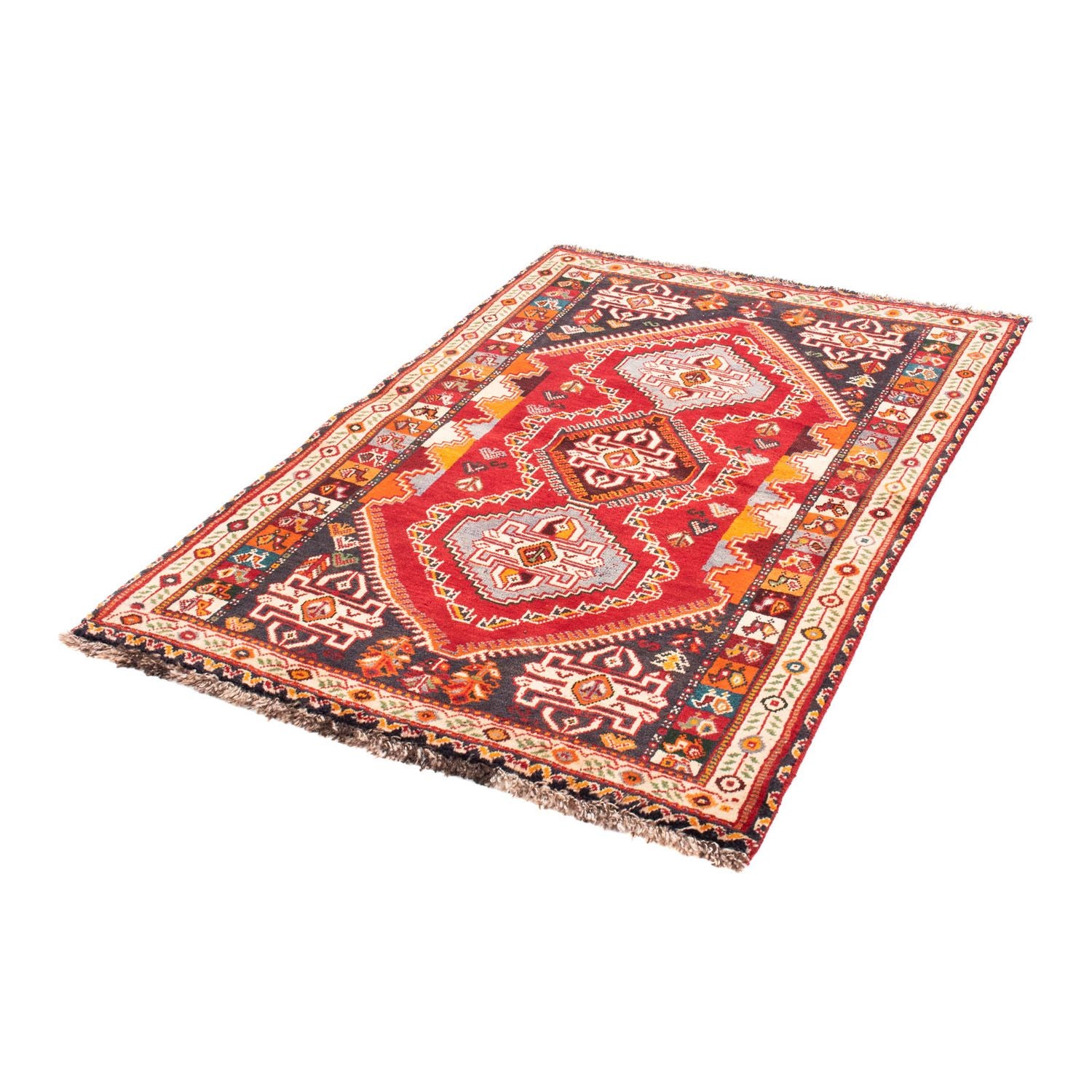 Persisk tæppe - Nomadisk - 155 x 105 cm - mørkerød