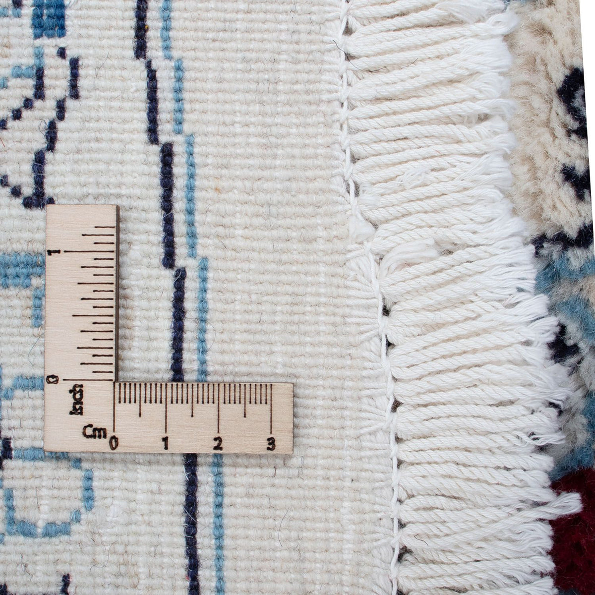 Persisk tæppe - Nain rundt  - 290 x 290 cm - mørkerød