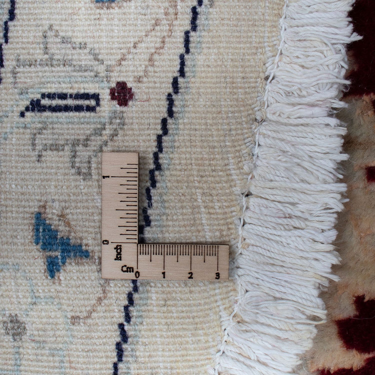 Persisk tæppe - Nain rundt  - 280 x 280 cm - mørkerød