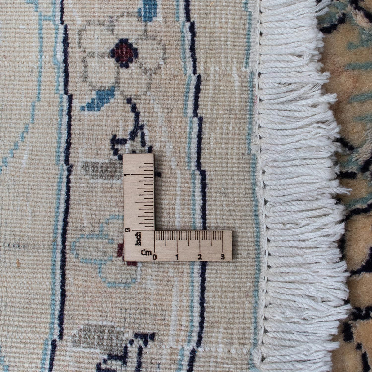 Persisk tæppe - Nain rundt  - 246 x 246 cm - mørkerød