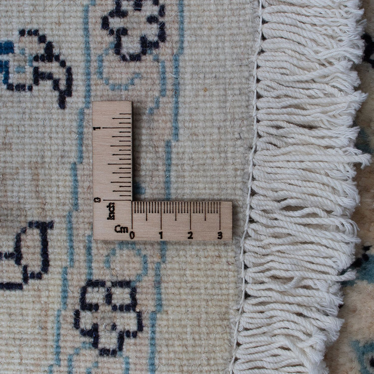 Persisk tæppe - Nain rundt  - 300 x 300 cm - mørkerød