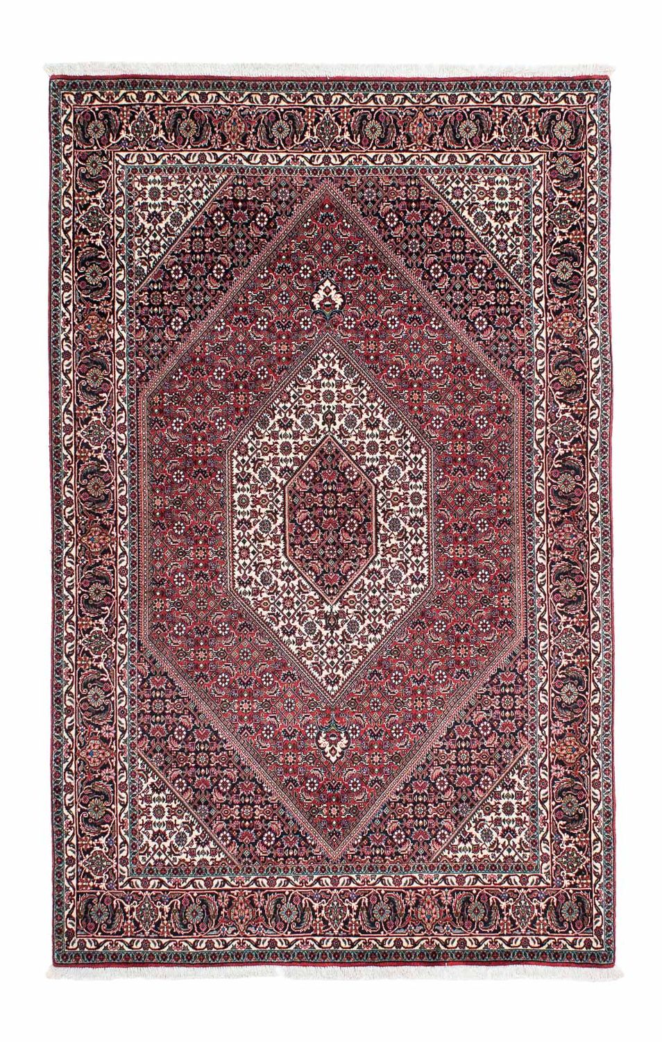 Persisk tæppe - Bijar - 208 x 132 cm - lysrød