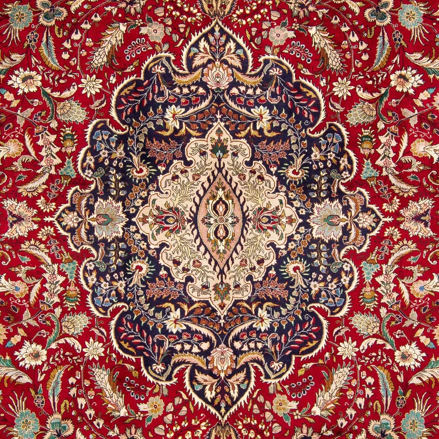 Persisk tæppe - Tabriz - Royal - 400 x 297 cm - mørkerød