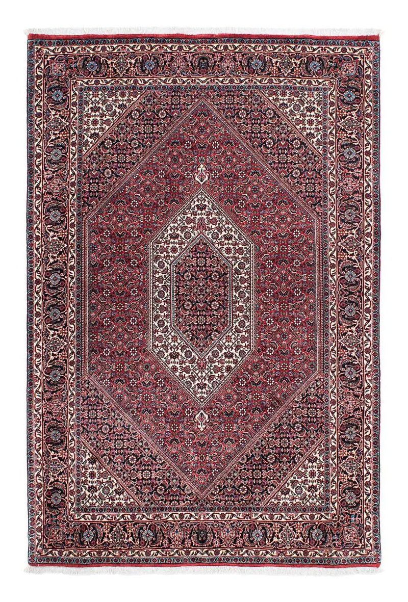 Persisk tæppe - Bijar - 202 x 132 cm - lysrød
