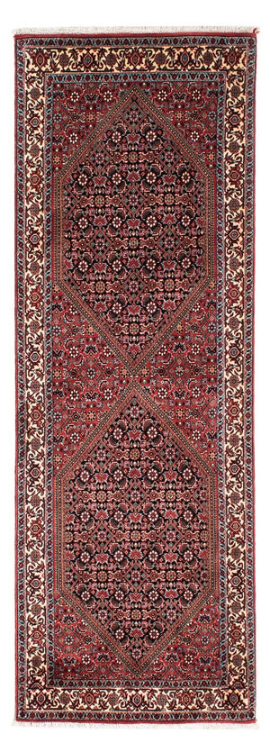Løber Persisk tæppe - Bijar - 211 x 71 cm - mørkerød