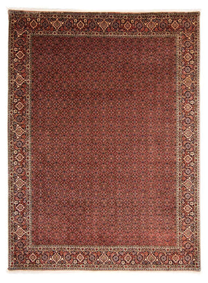 Persisk tæppe - Bijar - 340 x 254 cm - mørkerød