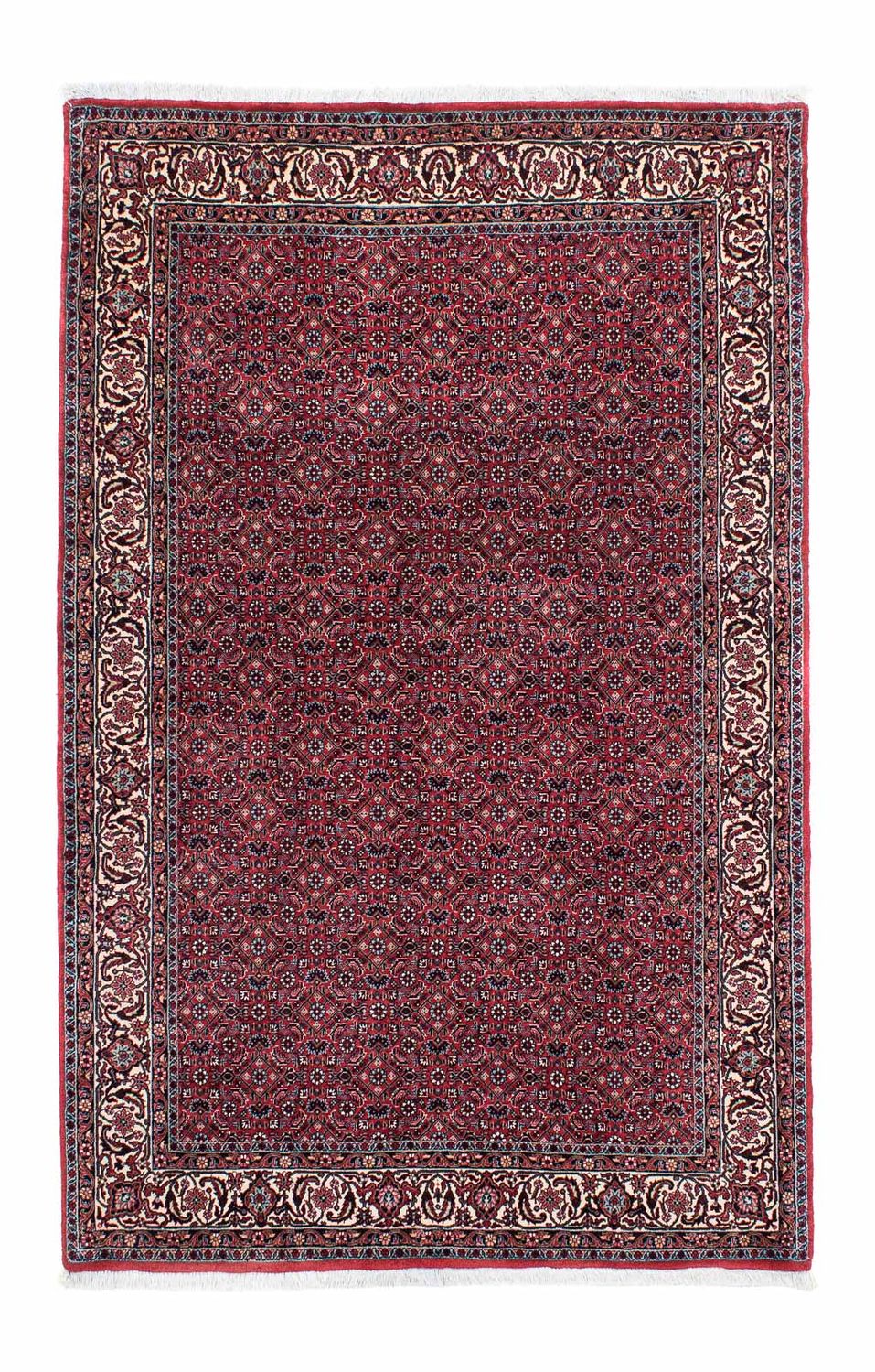 Persisk tæppe - Bijar - 207 x 132 cm - lysrød