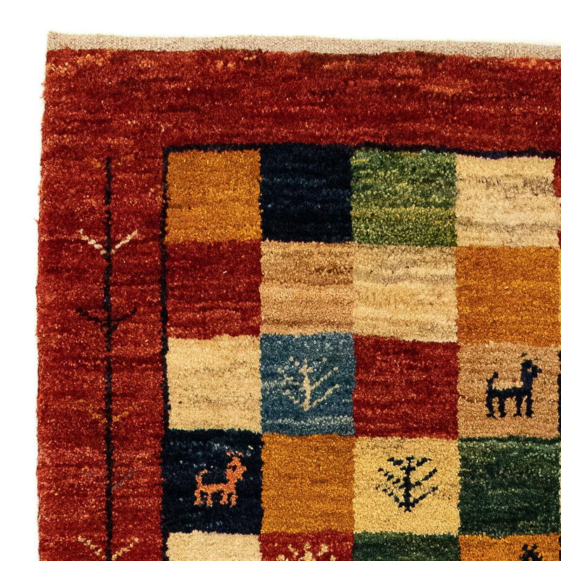 Gabbeh-tæppe - Persisk - 136 x 72 cm - mørkerød