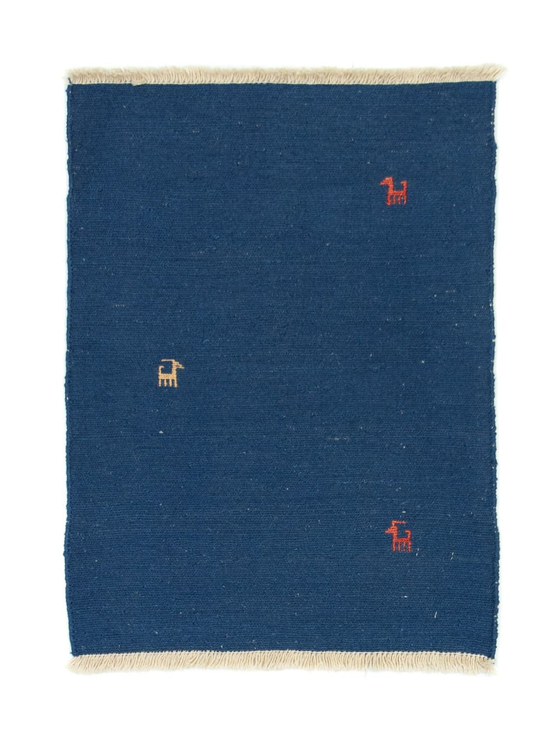 Gabbeh-tæppe - Persisk - 86 x 63 cm - mørkeblå
