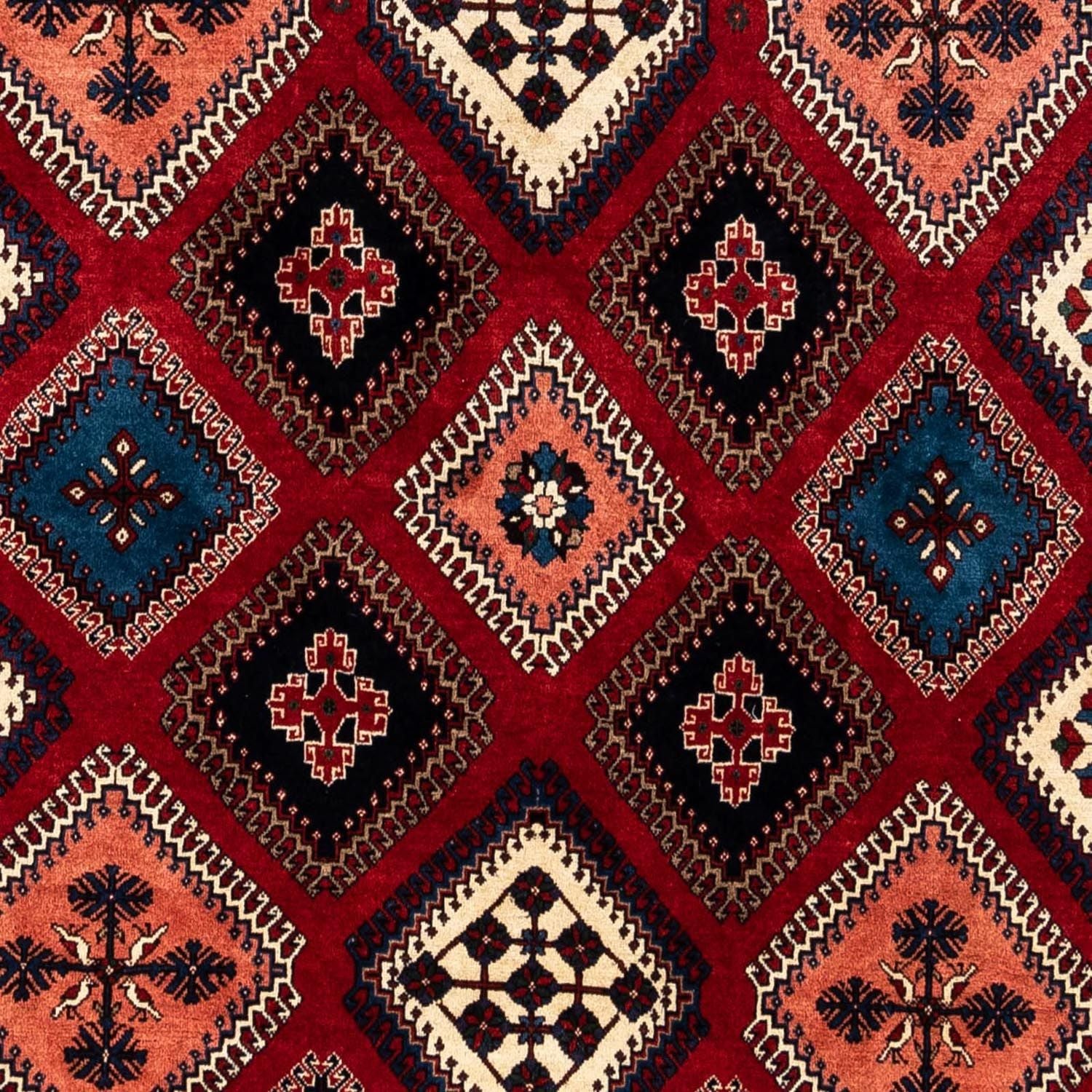 Persisk tæppe - Nomadisk - 290 x 252 cm - mørkerød