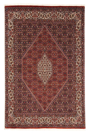 Persisk tæppe - Bijar - 241 x 170 cm - mørkerød