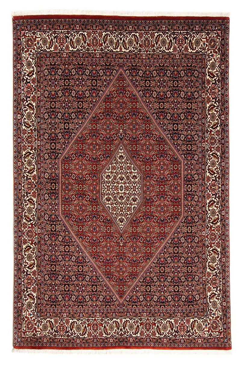 Persisk tæppe - Bijar - 241 x 170 cm - mørkerød
