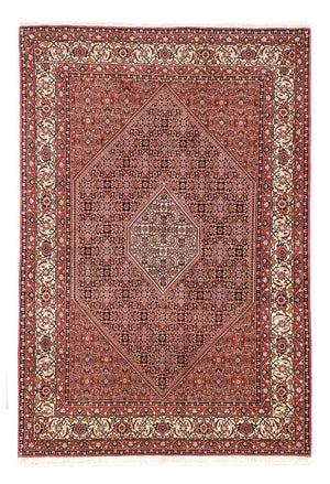 Persisk tæppe - Bijar - 246 x 171 cm - lysrød