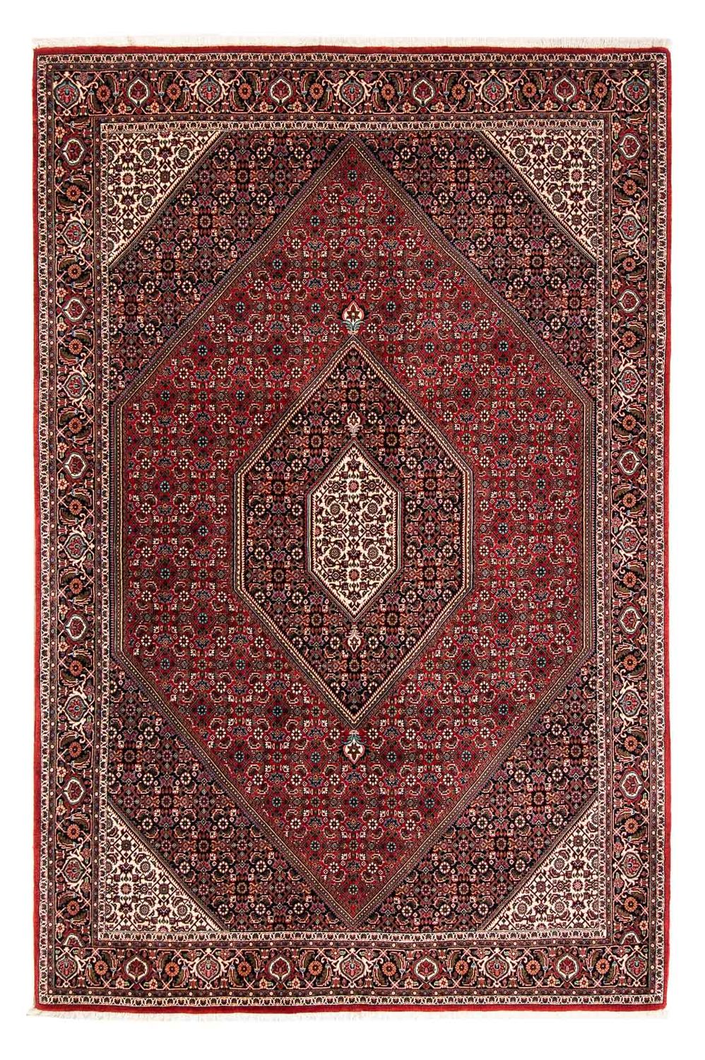 Persisk tæppe - Bijar - 258 x 169 cm - mørkerød