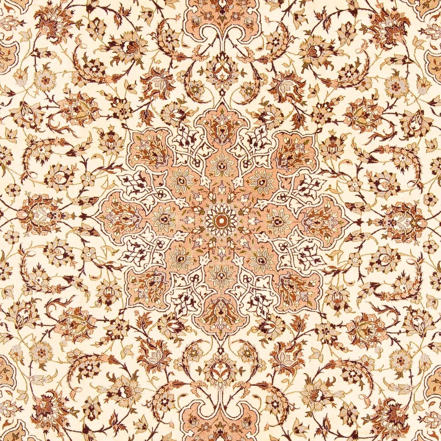 Persisk tæppe - Isfahan - Premium - 291 x 200 cm - lys brun