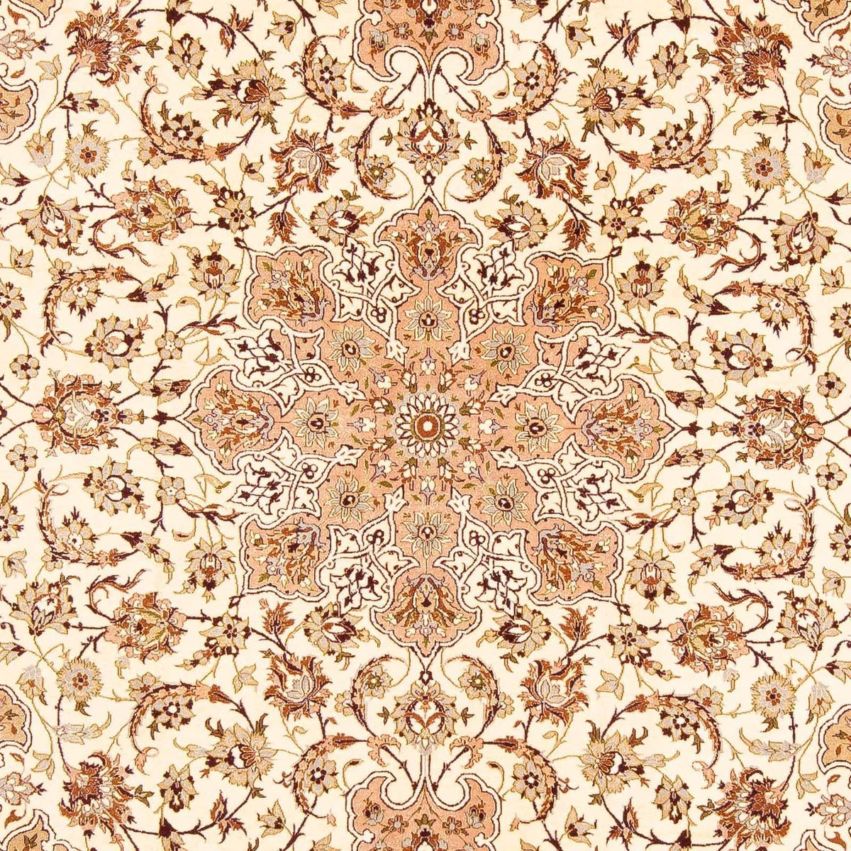 Persisk tæppe - Isfahan - Premium - 291 x 200 cm - lys brun