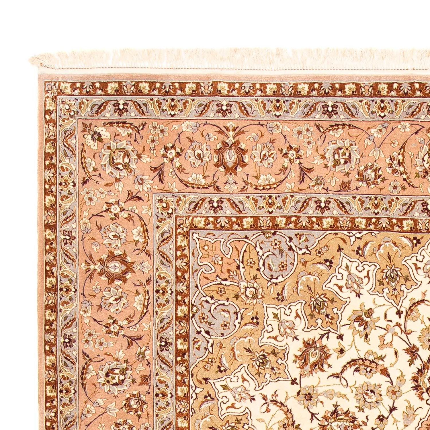 Persisk tæppe - Isfahan - Premium - 291 x 200 cm - lys brun