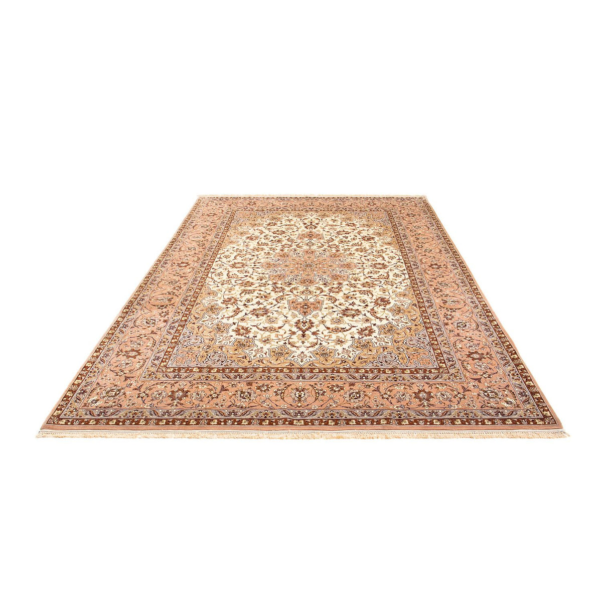 Persisk tæppe - Isfahan - Premium - 291 x 200 cm - lys brun