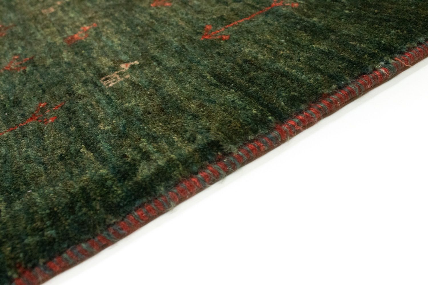 Løber Gabbeh Tæppe - Loribaft Persisk - 209 x 87 cm - grøn