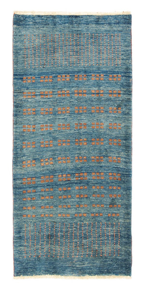 Løber Gabbeh Tæppe - Loribaft Persisk - 188 x 86 cm - blå