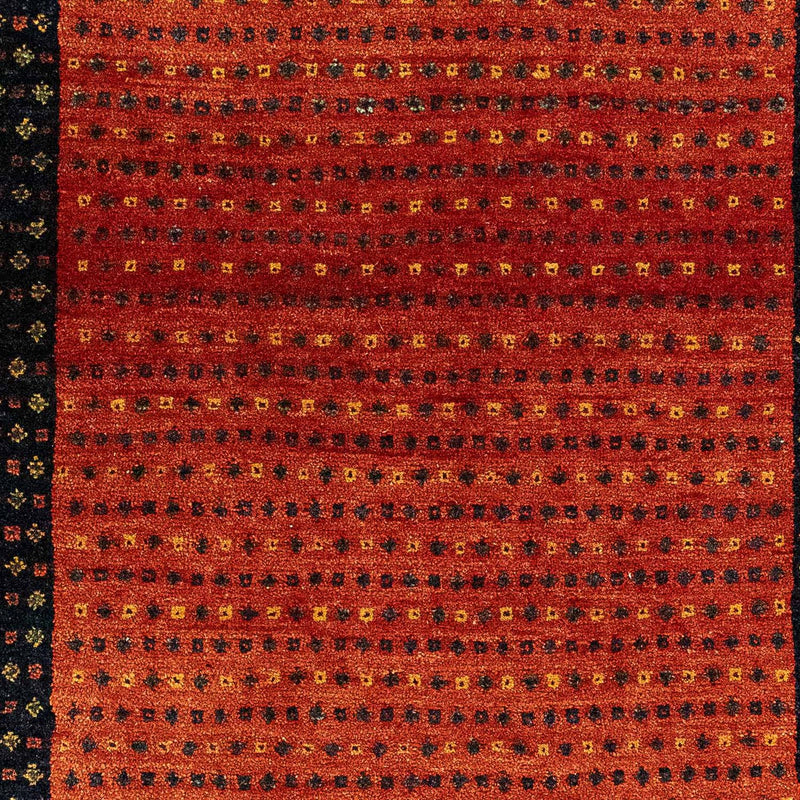 Gabbeh Tæppe - Loribaft Persisk - 136 x 82 cm - mørkerød