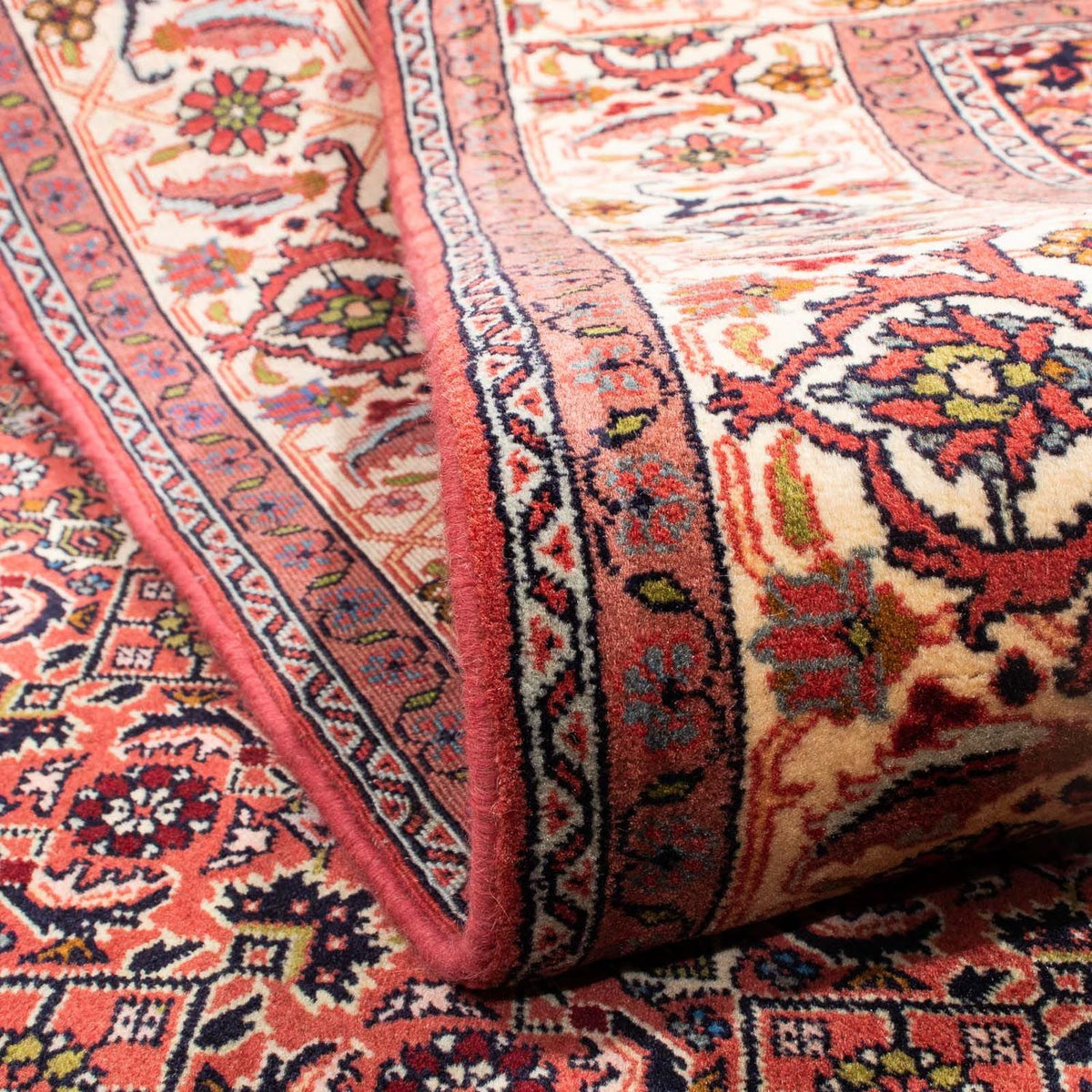 Persisk tæppe - Bijar - 252 x 173 cm - lysrød