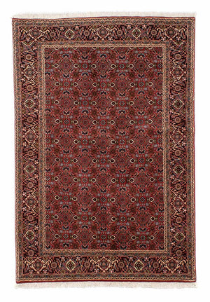 Persisk tæppe - Bijar - 205 x 136 cm - mørkerød