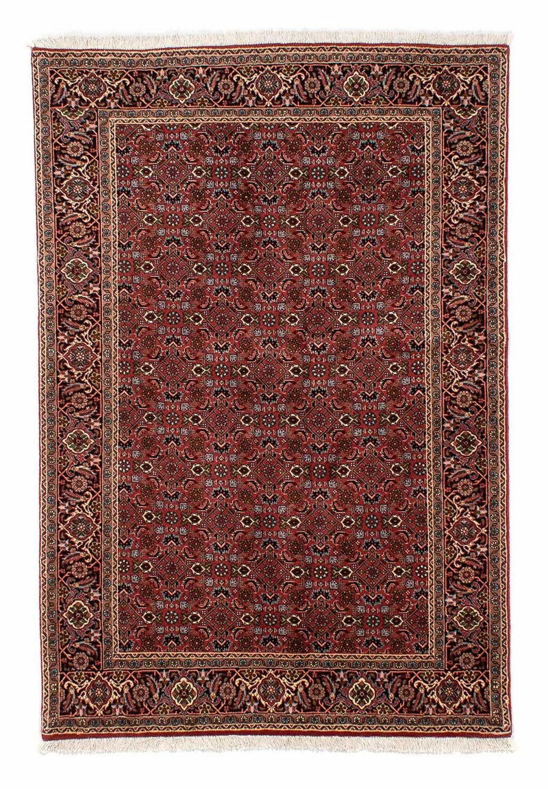Persisk tæppe - Bijar - 205 x 136 cm - mørkerød