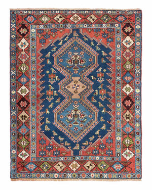 Persisk tæppe - Nomadisk - 136 x 105 cm - lysrød