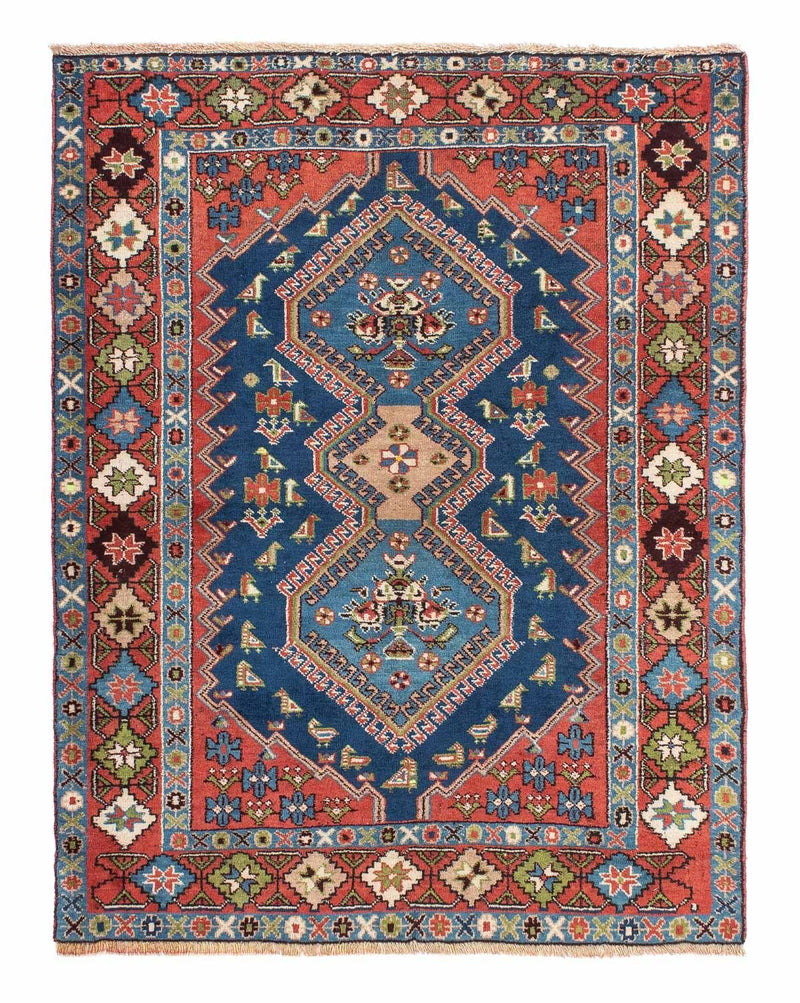 Persisk tæppe - Nomadisk - 136 x 105 cm - lysrød
