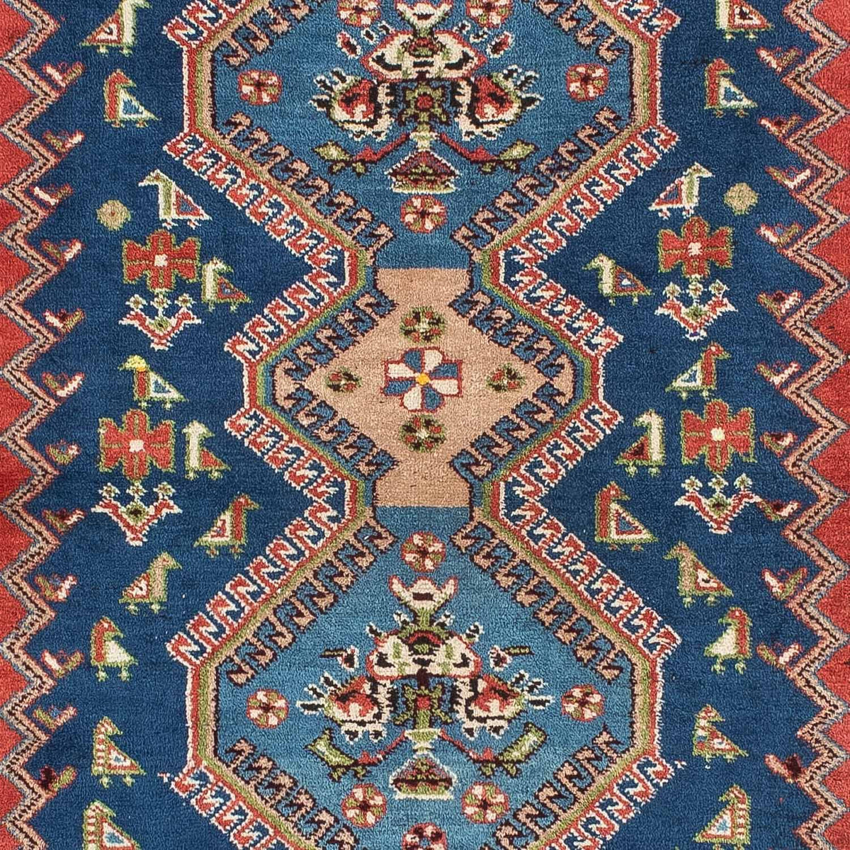 Persisk tæppe - Nomadisk - 136 x 105 cm - lysrød