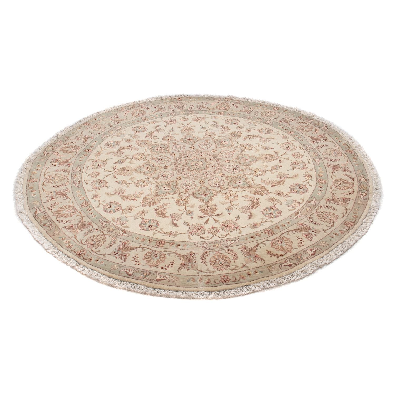 Persisk tæppe - Tabriz - Royal rundt  - 146 x 146 cm - beige