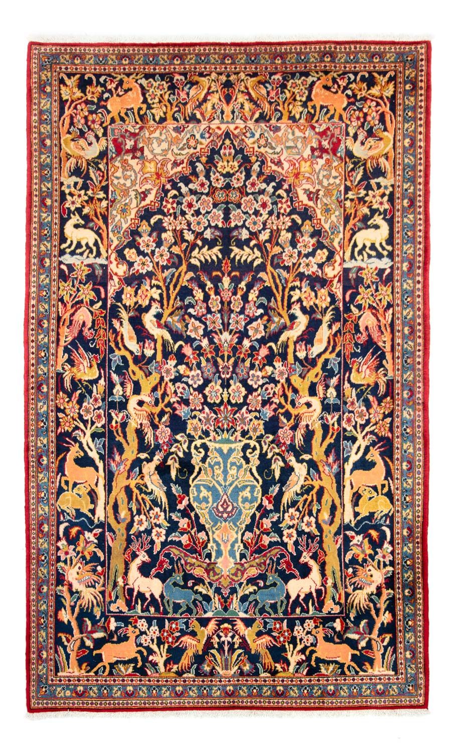 Persisk tæppe - Ghom - 217 x 134 cm - mørkeblå