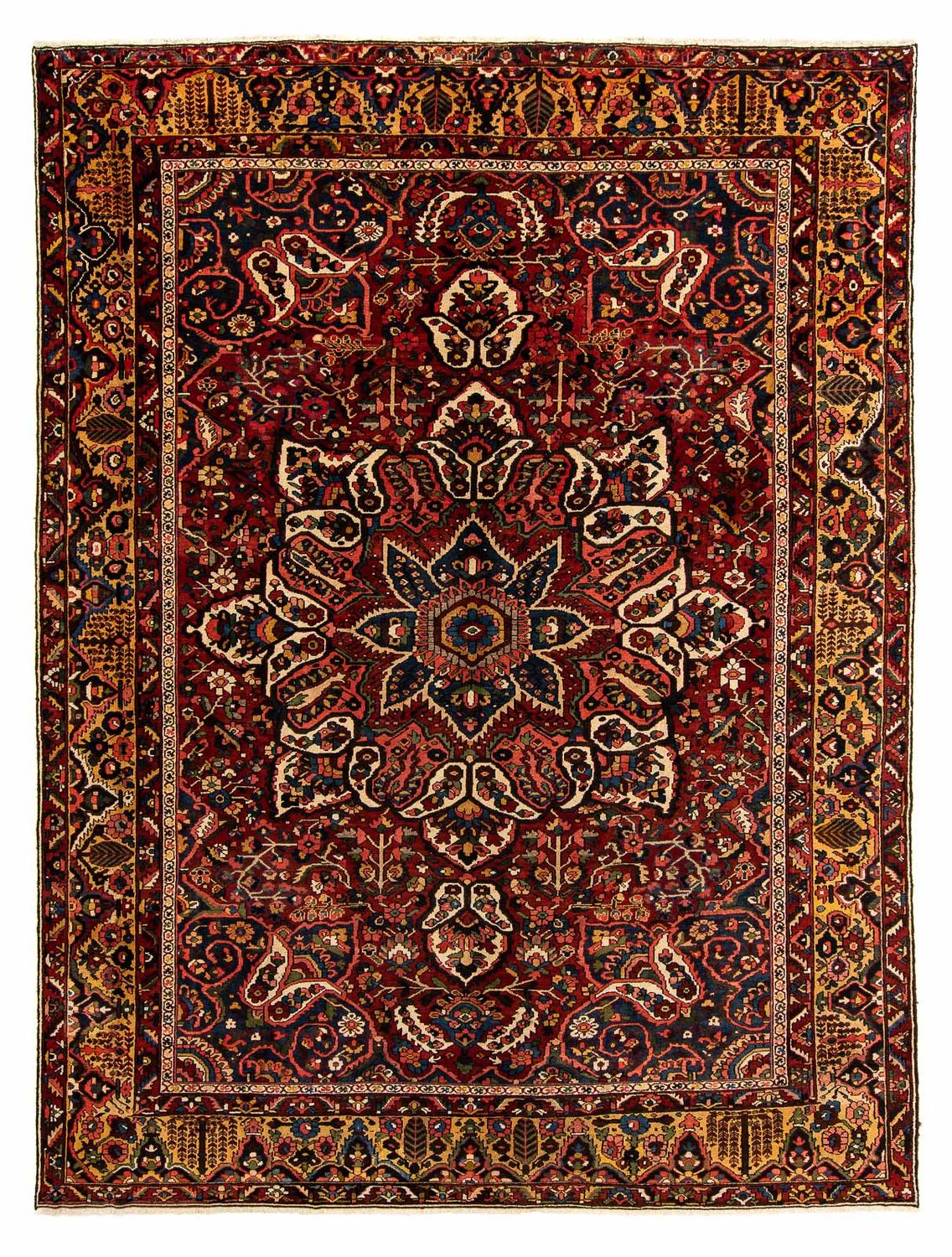 Persisk tæppe - Nomadisk - 408 x 333 cm - mørkerød