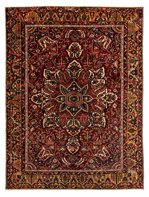 Persisk tæppe - Nomadisk - 408 x 333 cm - mørkerød