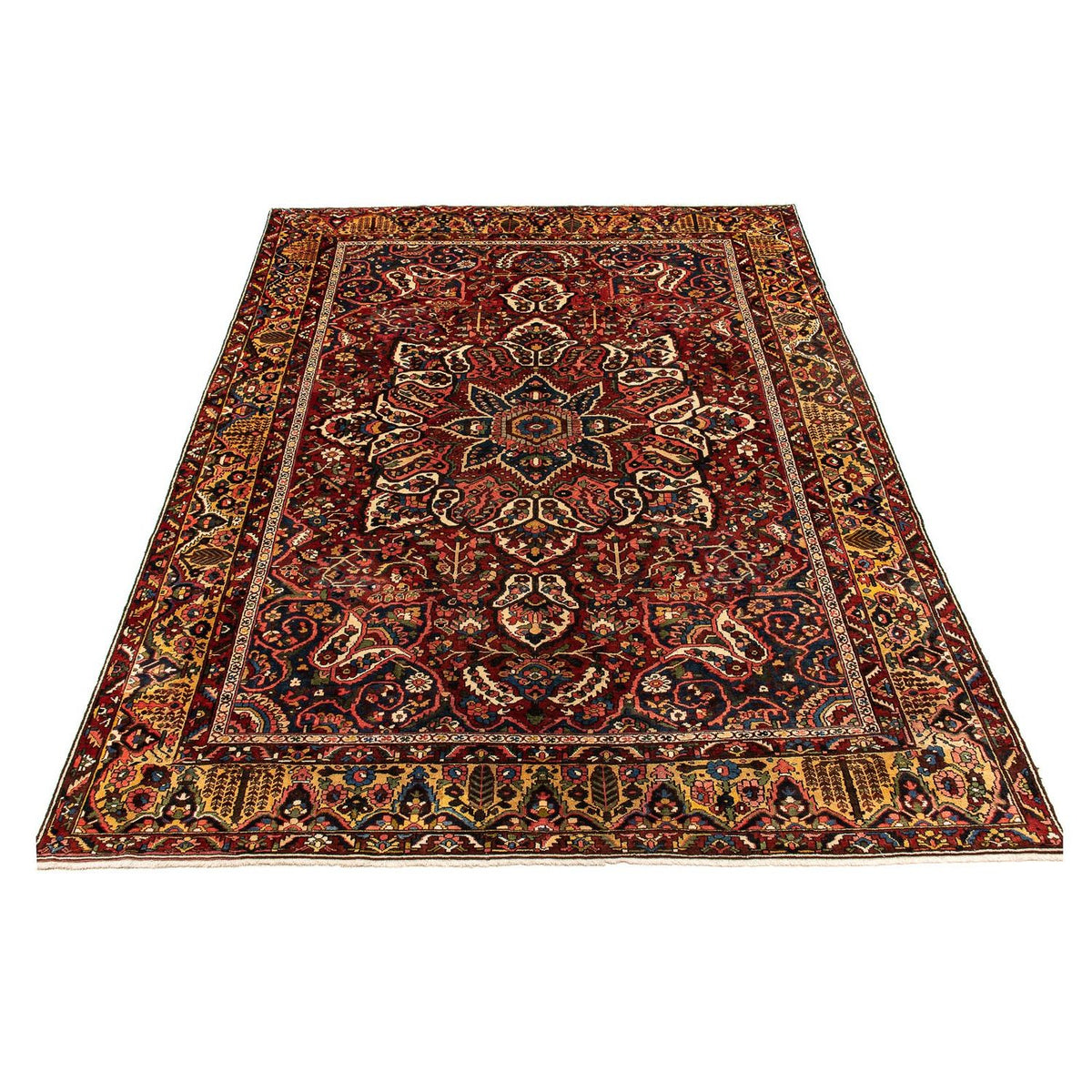 Persisk tæppe - Nomadisk - 408 x 333 cm - mørkerød