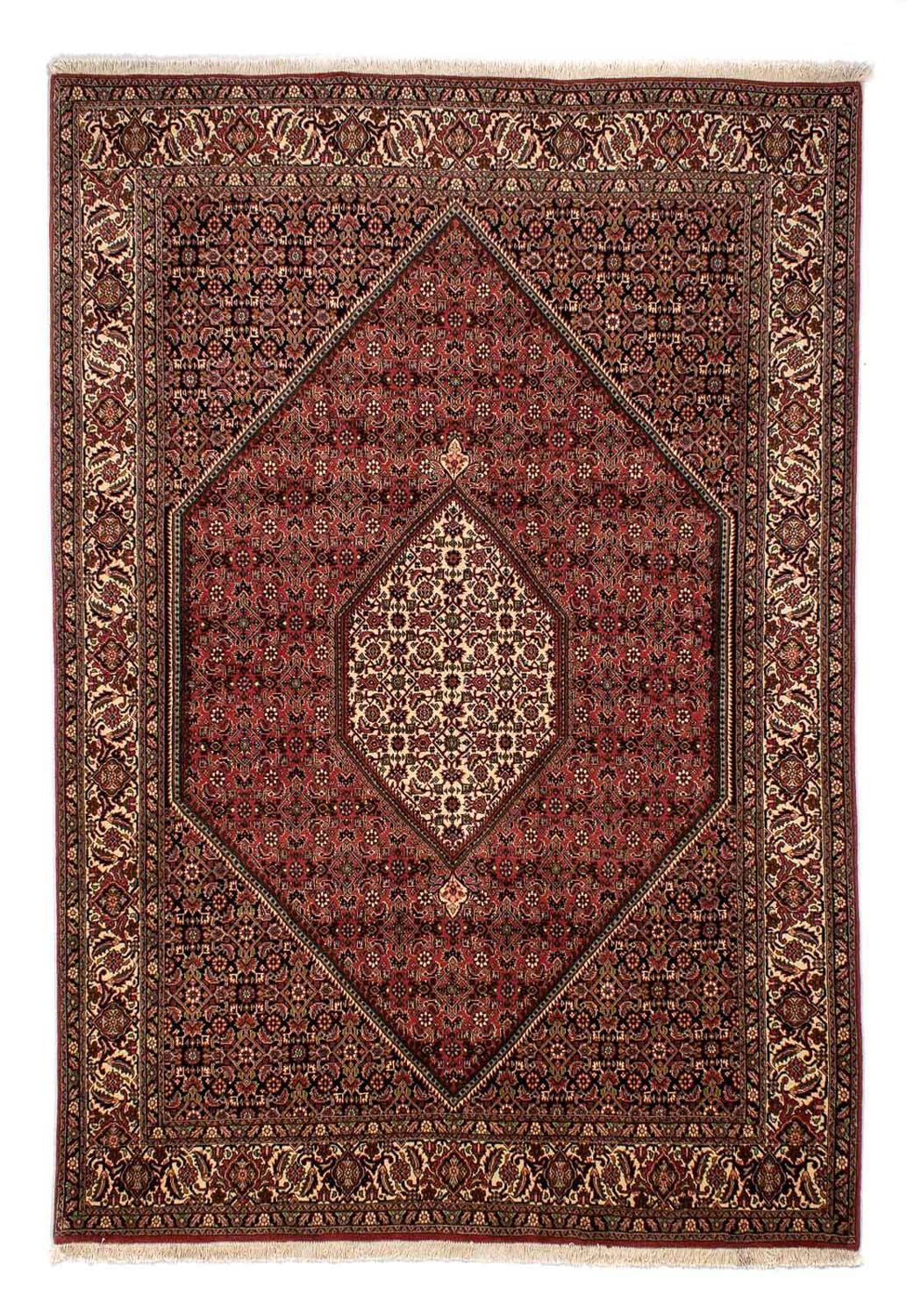 Persisk tæppe - Bijar - 283 x 204 cm - mørkerød