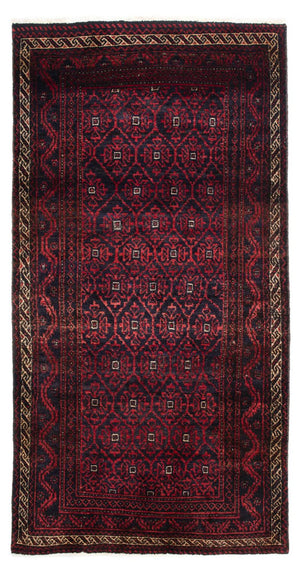 Løber Baluch-tæppe - 177 x 92 cm - mørkerød