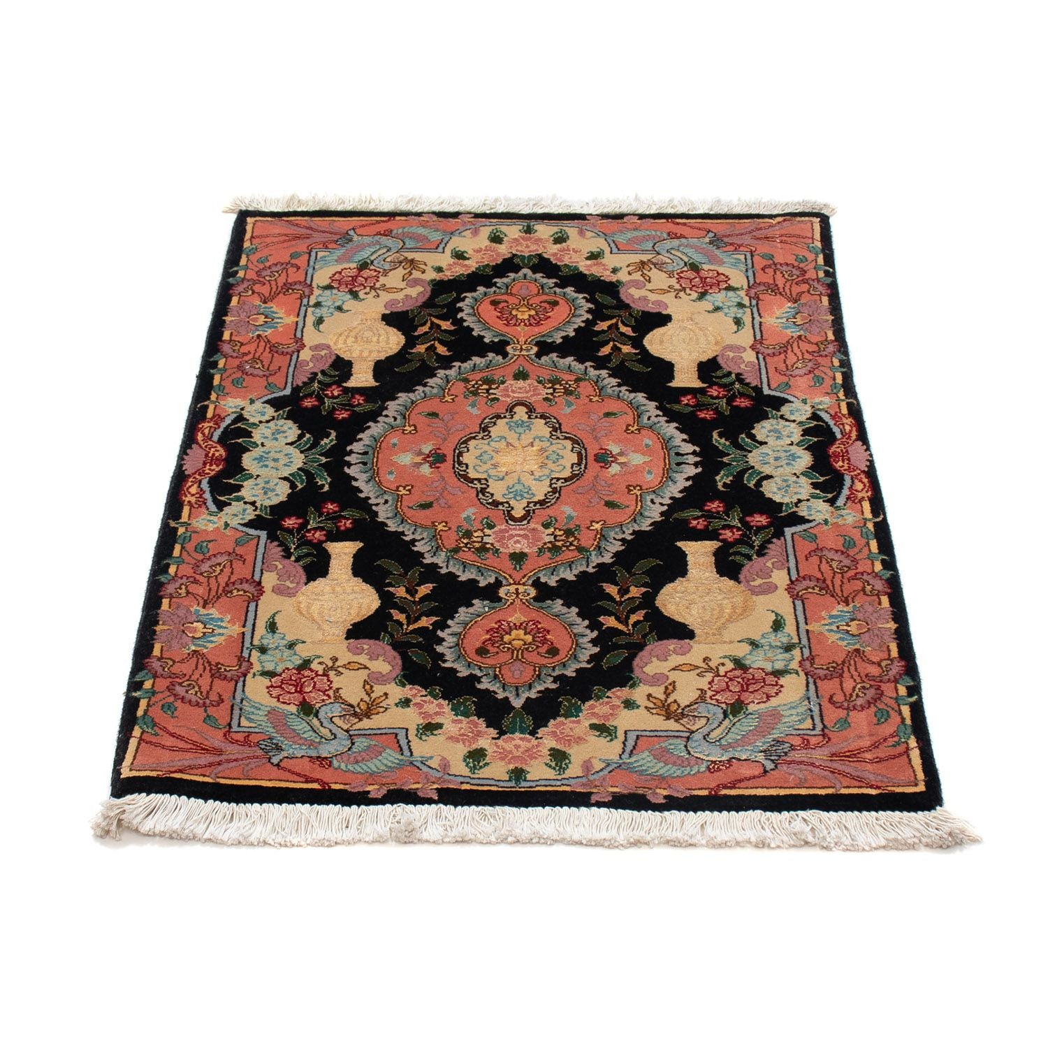 Persisk tæppe - Tabriz - Royal - 92 x 65 cm - mørkeblå