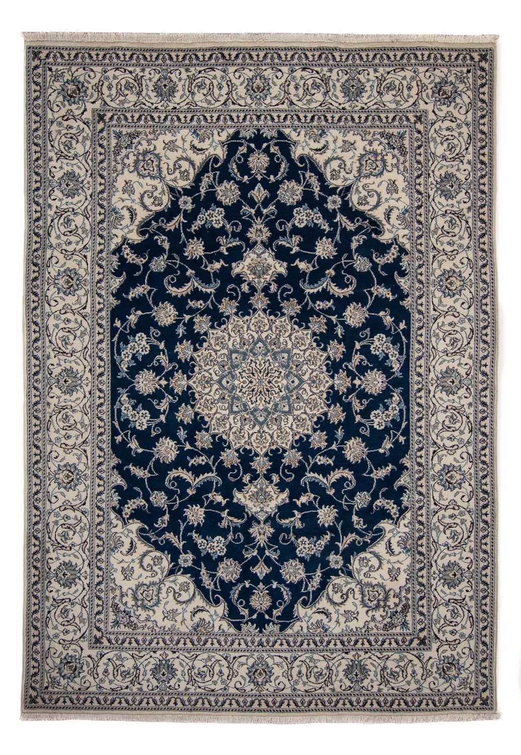 Persisk tæppe - Nain - 345 x 244 cm - mørkeblå