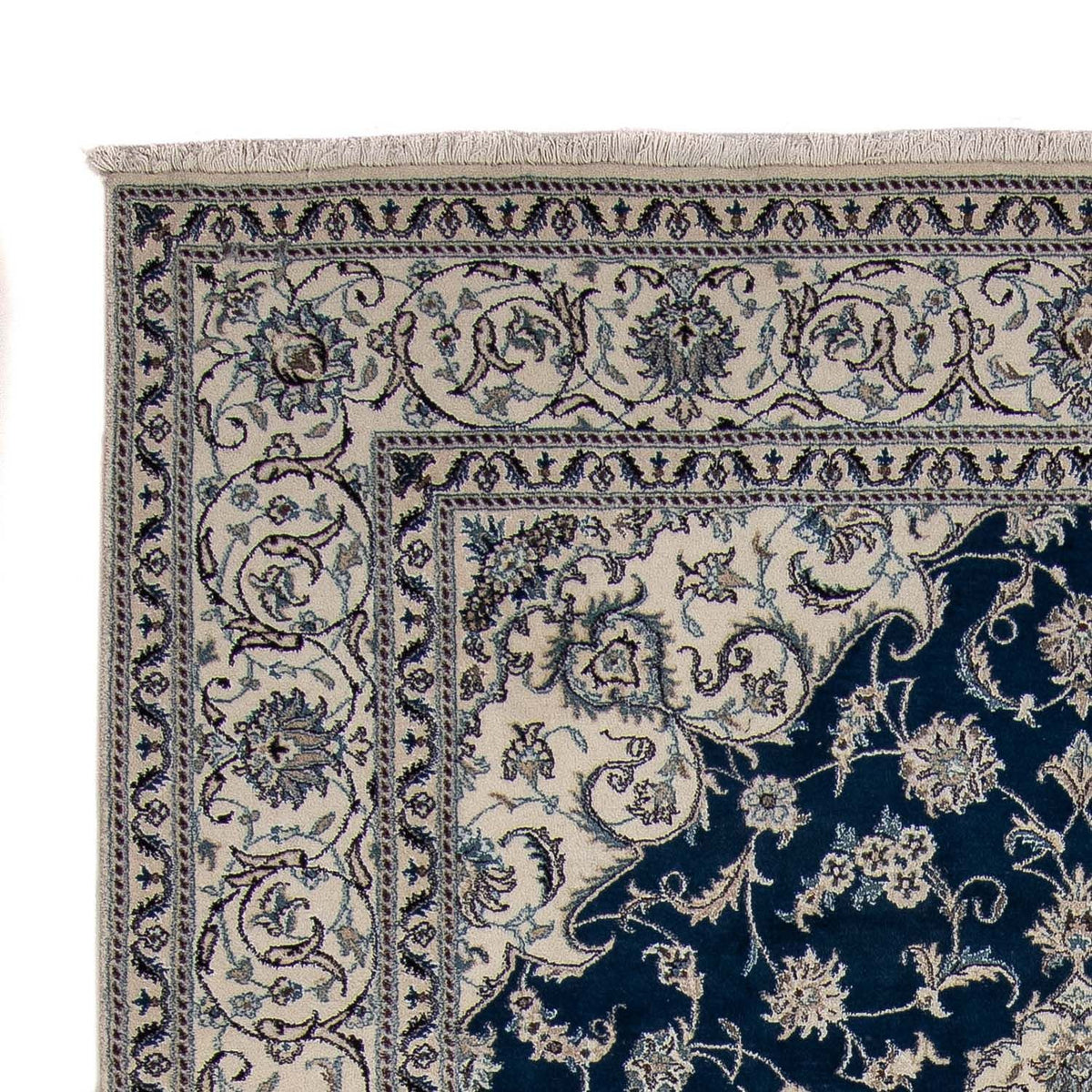 Persisk tæppe - Nain - 345 x 244 cm - mørkeblå