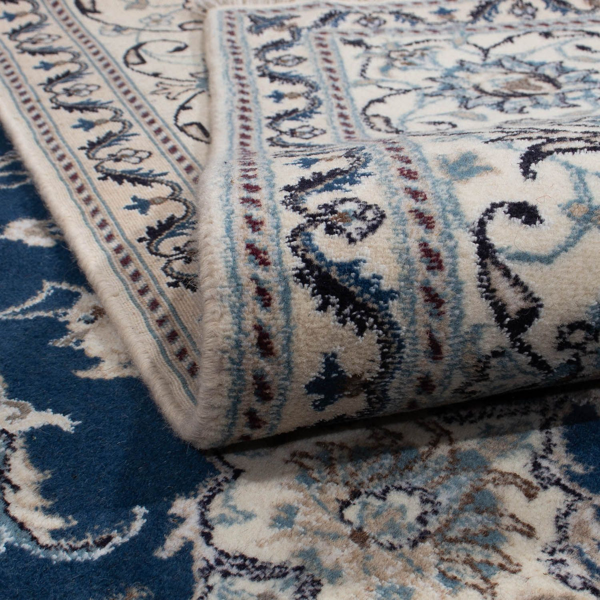 Persisk tæppe - Nain - 345 x 244 cm - mørkeblå