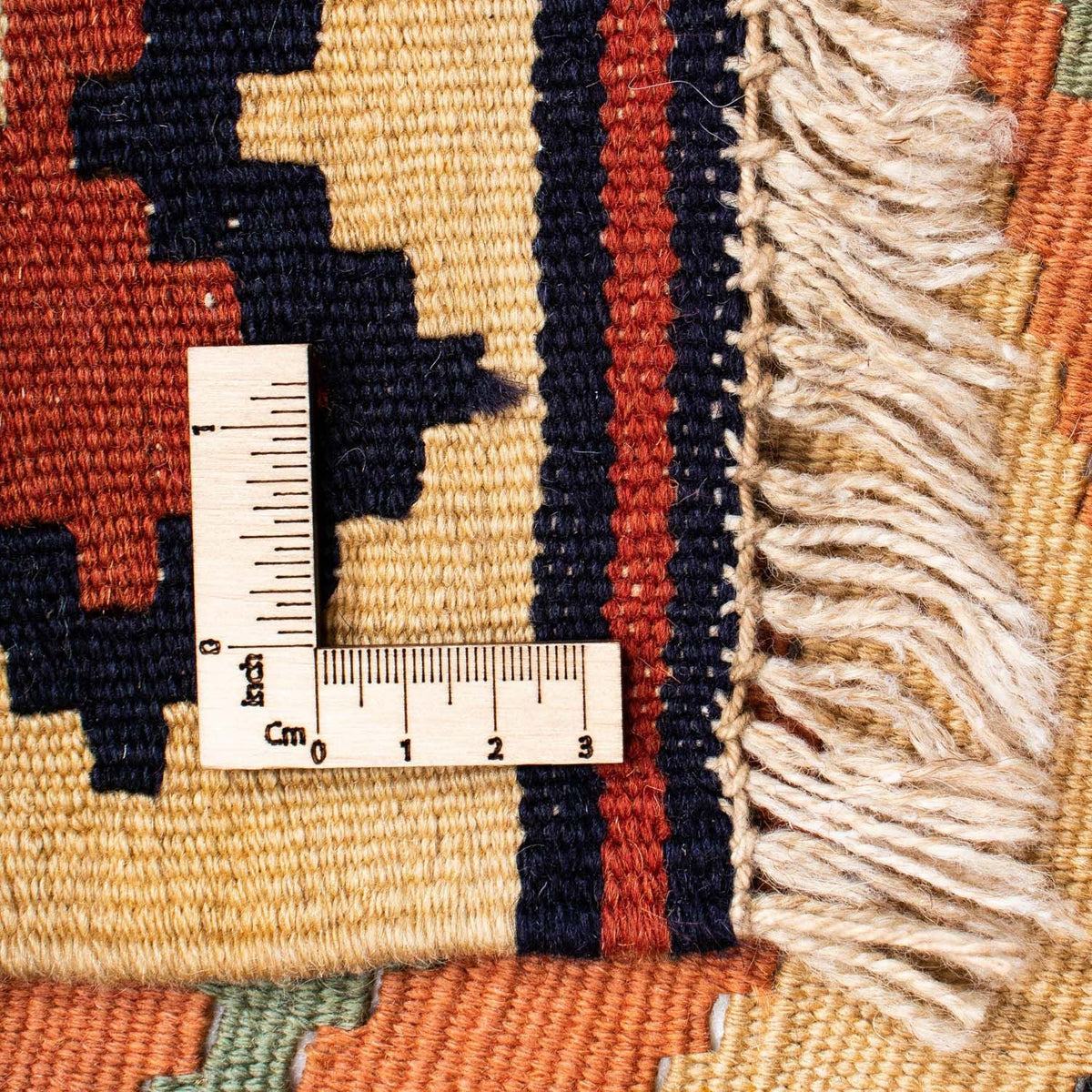 Kelim-tæppe - orientalsk - 207 x 148 cm - lys brun