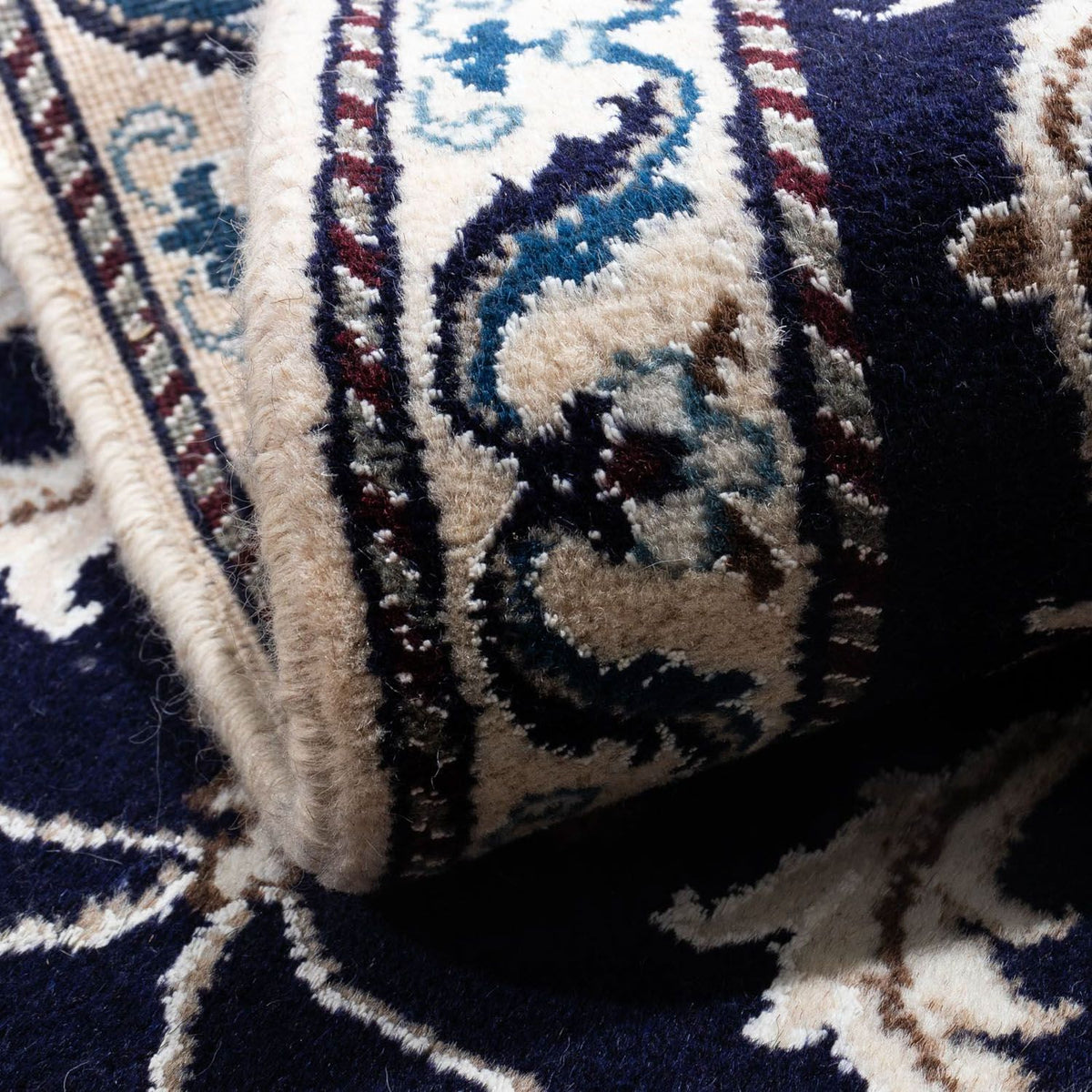 Persisk tæppe - Nain - 136 x 68 cm - mørkeblå