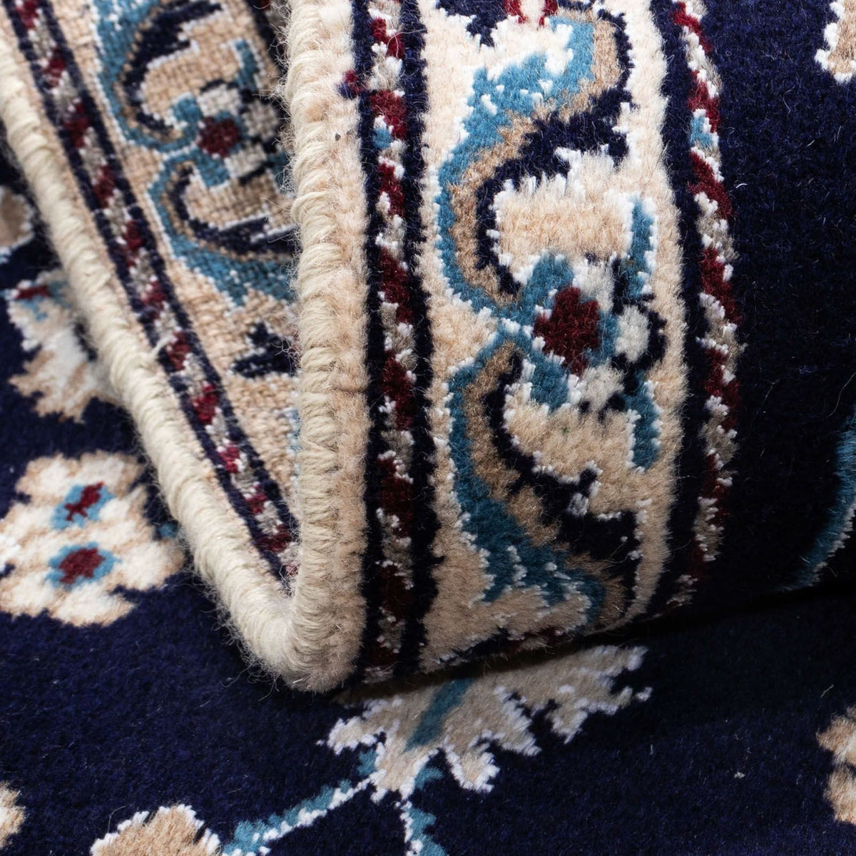 Persisk tæppe - Nain - 141 x 67 cm - mørkeblå