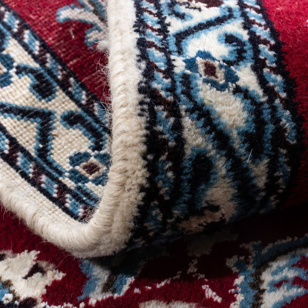 Persisk tæppe - Nain - 90 x 60 cm - mørkerød