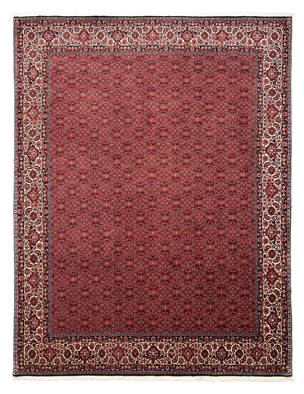 Persisk tæppe - Bijar - 296 x 250 cm - mørkerød