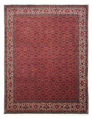 Persisk tæppe - Bijar - 296 x 250 cm - mørkerød