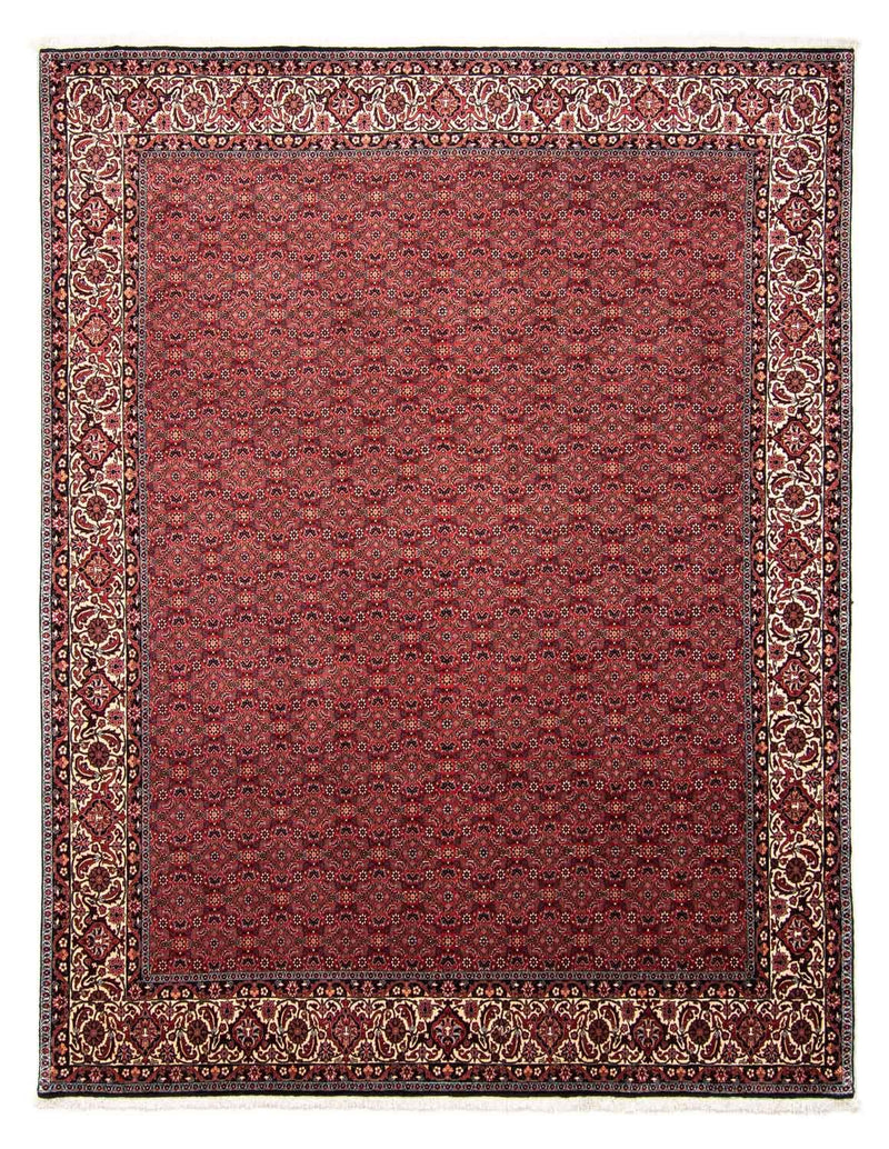Persisk tæppe - Bijar - 296 x 250 cm - mørkerød