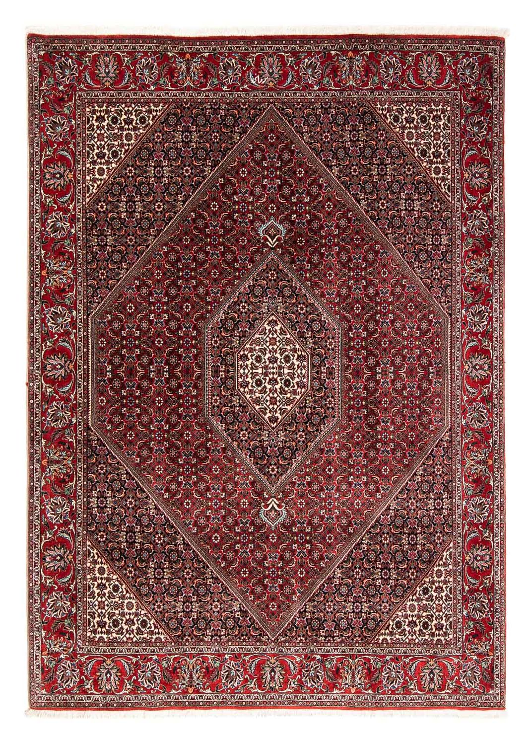 Persisk tæppe - Bijar - 235 x 170 cm - mørkerød